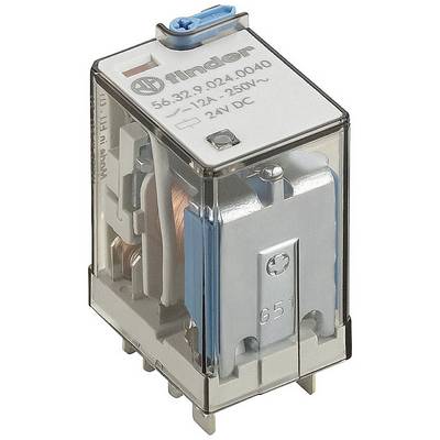 Finder 56.32.9.024.2040 Relais enfichable 24 V/DC 12 A 2 inverseurs (RT) 10 pc(s)-0
