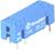 Un relais Finder avec quatre broches de connexion de couleur bleue. Marquage : « 10A 250V TYPE 95.23 ».