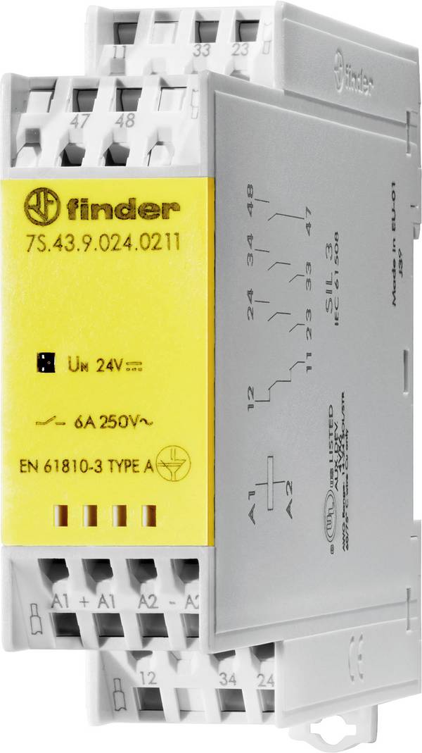 Finder 7S.43.9.024.0211 Relais  Courant de commutation (max.): 6 A 1 NF (R), 2 NO (T)  1 pc(s)