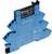 Relais de type socle à finder bleu 93.51.7.024 avec spécifications techniques et schéma de câblage, adapté pour 24 V et 6 A, 250 V AC.