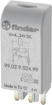 Finder Module enfichable avec diode, avec indicateur LED 99.02.9.024.79 Couleur d'éclairage (ampoule LED): vert Adapté pour modèle (relais): Finder 99.02 Piece 1 pc(s)