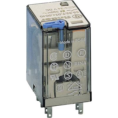 Un relais électrique avec un boîtier transparent montrant divers certificats de sécurité et spécifications techniques.