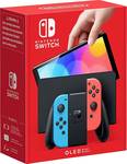Switch Nintendo OLED, rouge/bleu néon