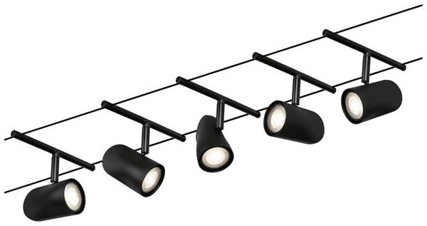 Paulmann WireDC Set Cup Système de base pour éclairage sur câble   GU5.3   noir (mat), chrome