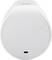 Un appareil blanc et rond avec un bouton en haut et une petite ouverture en bas, probablement un dispositif technique.
