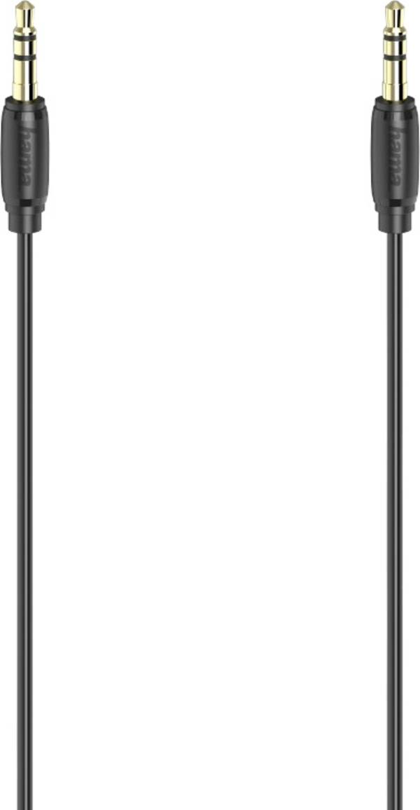 Câble de raccordement Hama 00205117 Jack audio [1x Jack mâle 3.5 mm - 1x Jack mâle 3.5 mm] 0.5 m noir
