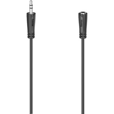 Un câble d'extension audio noir avec une fiche jack de 3,5 mm d'un côté et un port jack de 3,5 mm de l'autre côté.