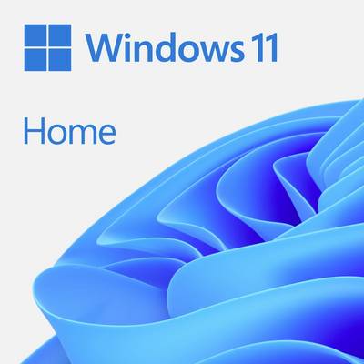 Logo de Windows 11 sur un fond bleu ondulé, avec le texte 'Accueil'.