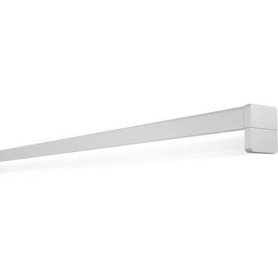 Un luminaire LED blanc de forme rectangulaire, monté au plafond.