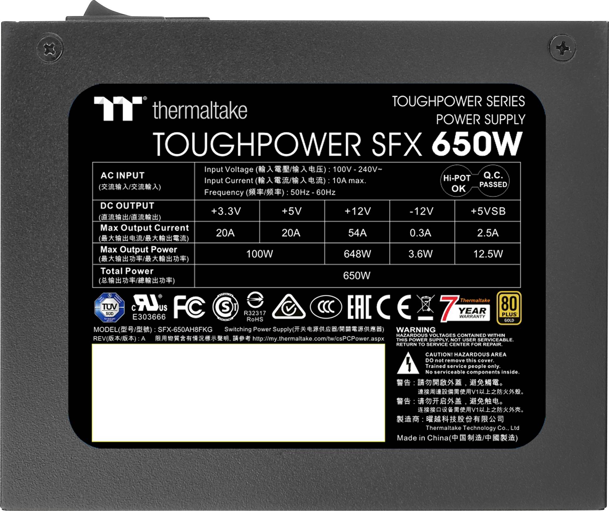 Thermaltake Toughpower SFX Alimentation PC 650 W SFX 80PLUS® Gold-1