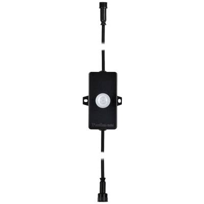 Capteur de mouvement noir avec connexions de câbles en haut et en bas, adapté pour les circuits d'éclairage.