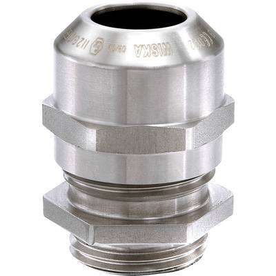 Presse-étoupe métallique avec écrou hexagonal et partie filetée conique, adapté aux applications industrielles et aux environnements robustes.