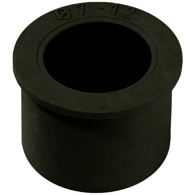 'Douille en caoutchouc gris foncé portant l'empreinte 87-12 sur sa surface supérieure, de forme cylindrique, utilisée pour l'isolation ou l'amortissement.'