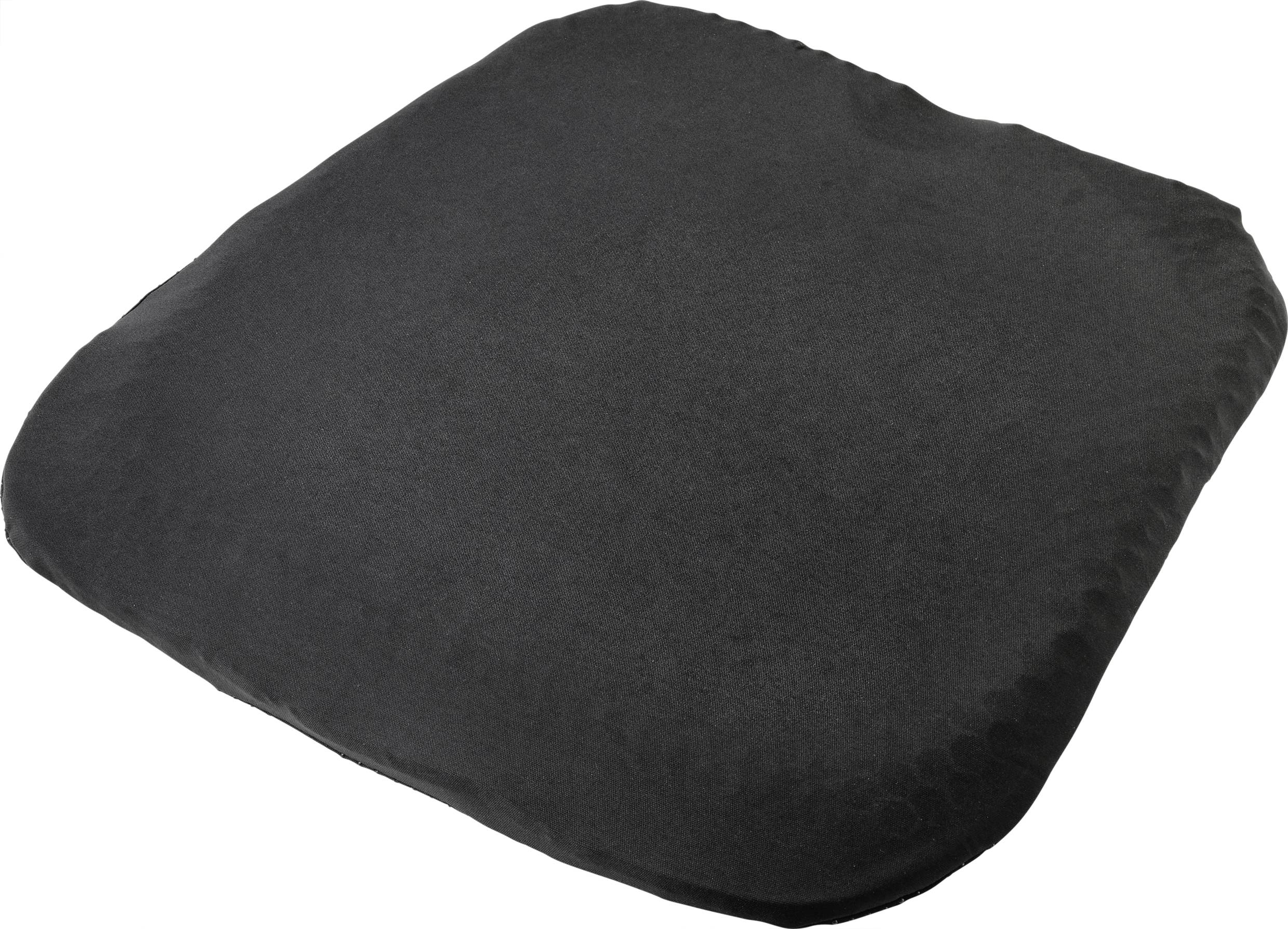 Un coussin rectangulaire gris foncé, adapté aux chaises ou aux canapés, offre du rembourrage et du confort.