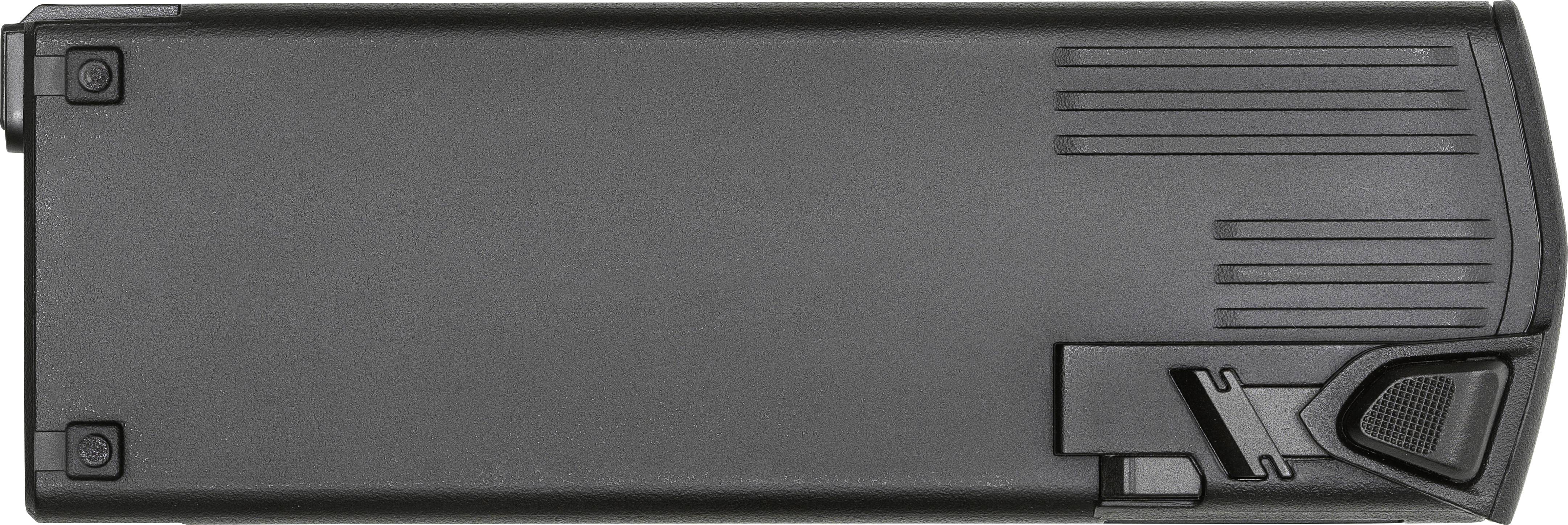 Couverture de batterie portable rectangulaire noire avec des rainures et un clip dans le coin inférieur droit.