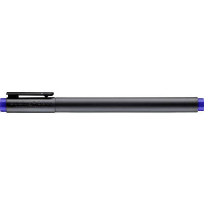 Un stylo noir et bleu est posé horizontalement.