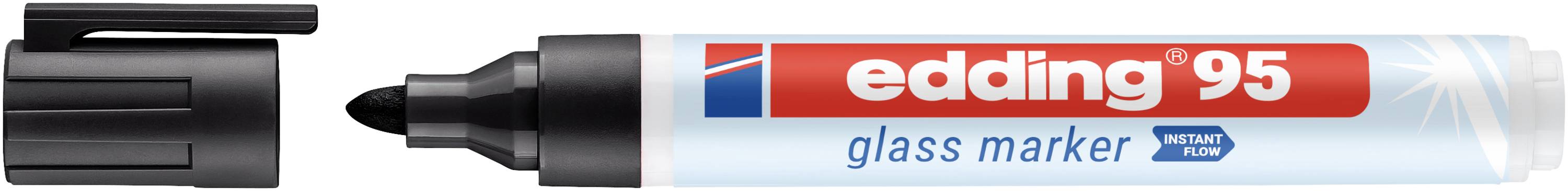 Edding 95 4-95001 Marqueur pour verre noir 1.5 mm, 3 mm