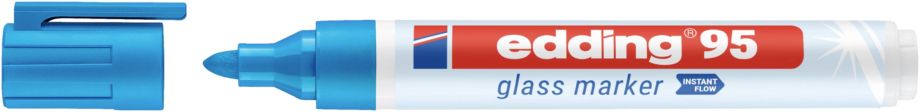 Edding 95 4-95010 Marqueur pour verre bleu clair 1.5 mm, 3 mm