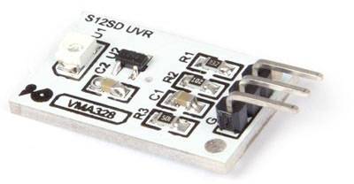 Module S12SD UVR blanc avec plusieurs puces noires et composants. Porte l'inscription « VMA328 ».
