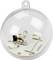 Boule de plastique transparente avec des composants électroniques visibles et deux LED à l'intérieur.