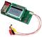 Testeur électronique de composants avec écran LCD et trois câbles de mesure (rouge, jaune et noir), alimenté par une batterie 9V.