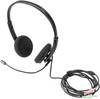 Digitus DA-12202 Micro-casque supra-auriculaire filaire Stereo noir Suppression du bruit du microphone, Noise Cancelling volume réglable, mise en sourdine du microphone ordinateur