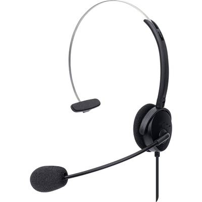 Manhattan Mono USB-Headset On-Ear kabelgebunden USB-A-Stecker Lautstärkeregelung schwarz Micro-casque supra-auriculaire -0