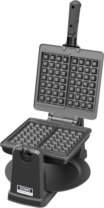 DOMO DO9224W Gaufrier voyant lumineux, rabattable, revêtement anti-adhésif noir