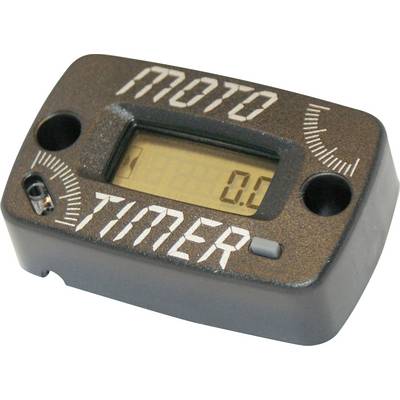 Minuterie électronique avec affichage et l'inscription 'MOTO TIMER'. Utilisée pour les mesures de temps lors de compétitions de motocyclisme.