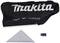 Sac en tissu noir portant l'inscription 'Makita PART NO. 1228520', un outil triangulaire transparent et un petit adaptateur.