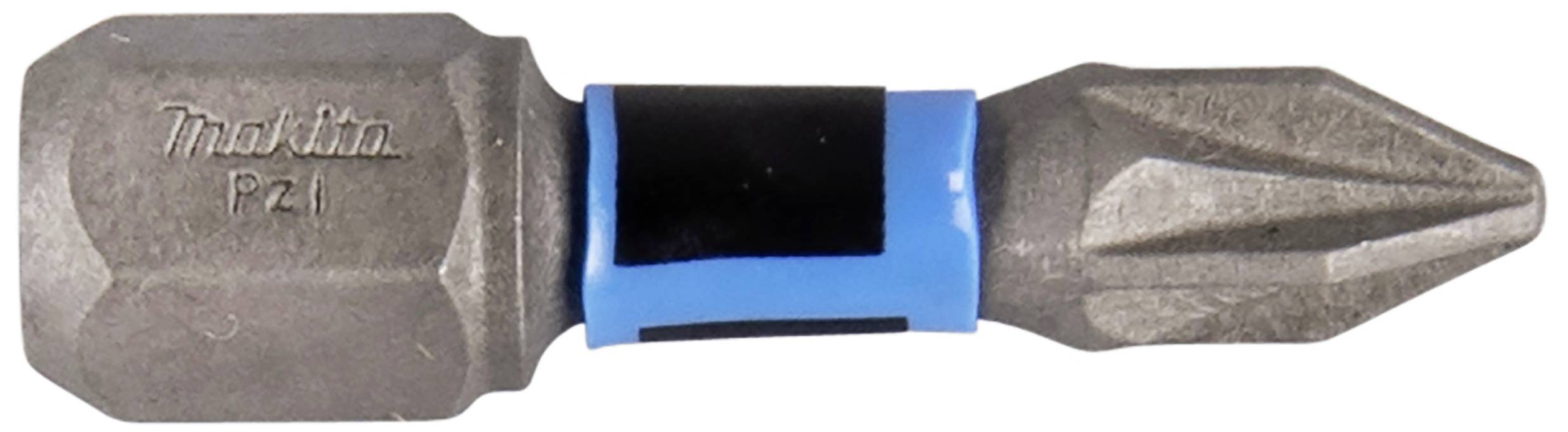 Un embout de tournevis Makita PH2 avec un anneau bleu au centre.