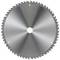 Lame de scie circulaire à dents acérées, fabriquée en métal, destinée à couper du bois ou d'autres matériaux.