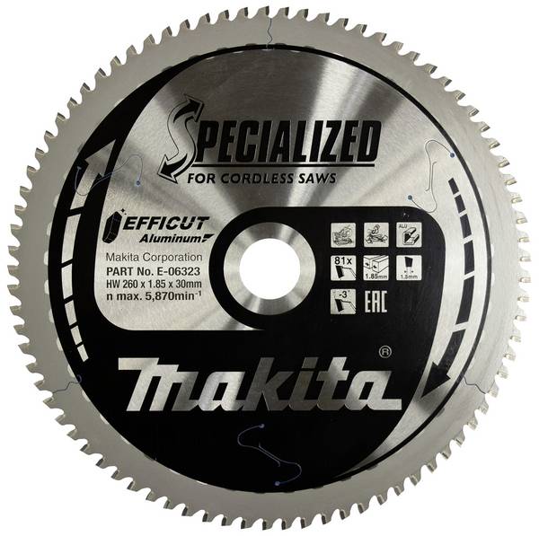 Makita E-06323 E-06323 Lame de scie circulaire 260 x 30 x 1.85 mm Nombre de dents: 81 1 pc(s)