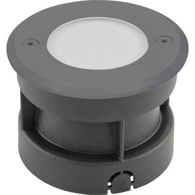 Lumière d'extérieur ronde noire au sol avec lentille en verre givré et boîtier encastré