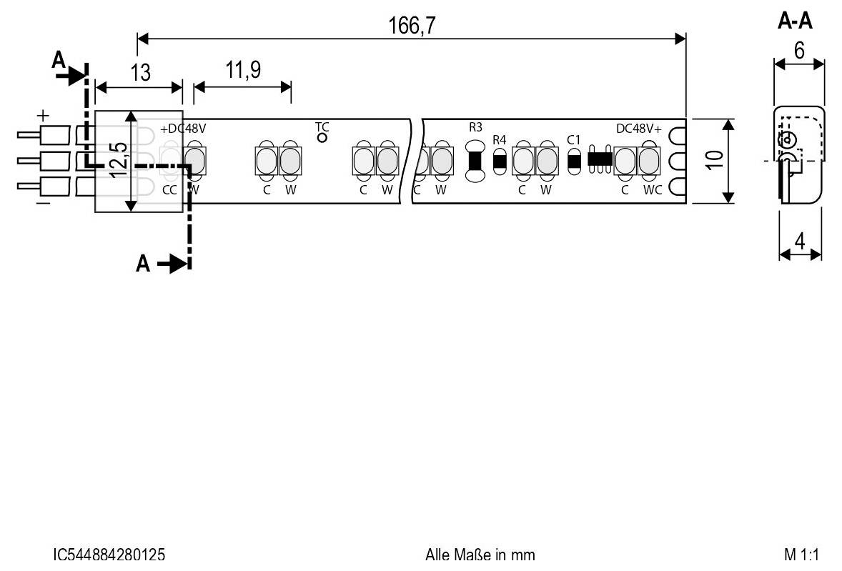 EVN IC544884280125 Ruban LED CEE: F (A - G) avec câble à extrémités ouvertes 48 V 5 m blanc chaud à blanc lumière du jou-2