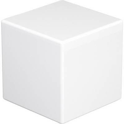 Icône de cube 3D blanc sur un fond uni.