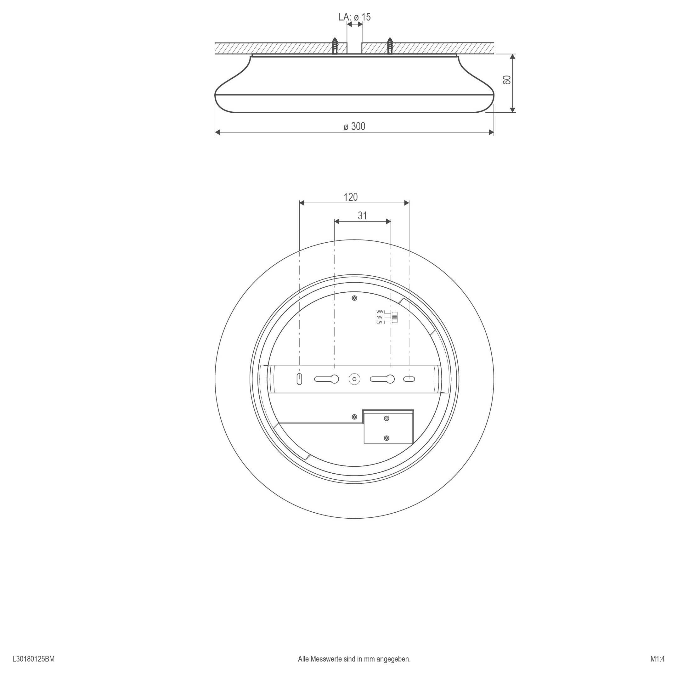 EVN L30180125BM L30180125BM Plafonnier LED LED 18 W blanc-2