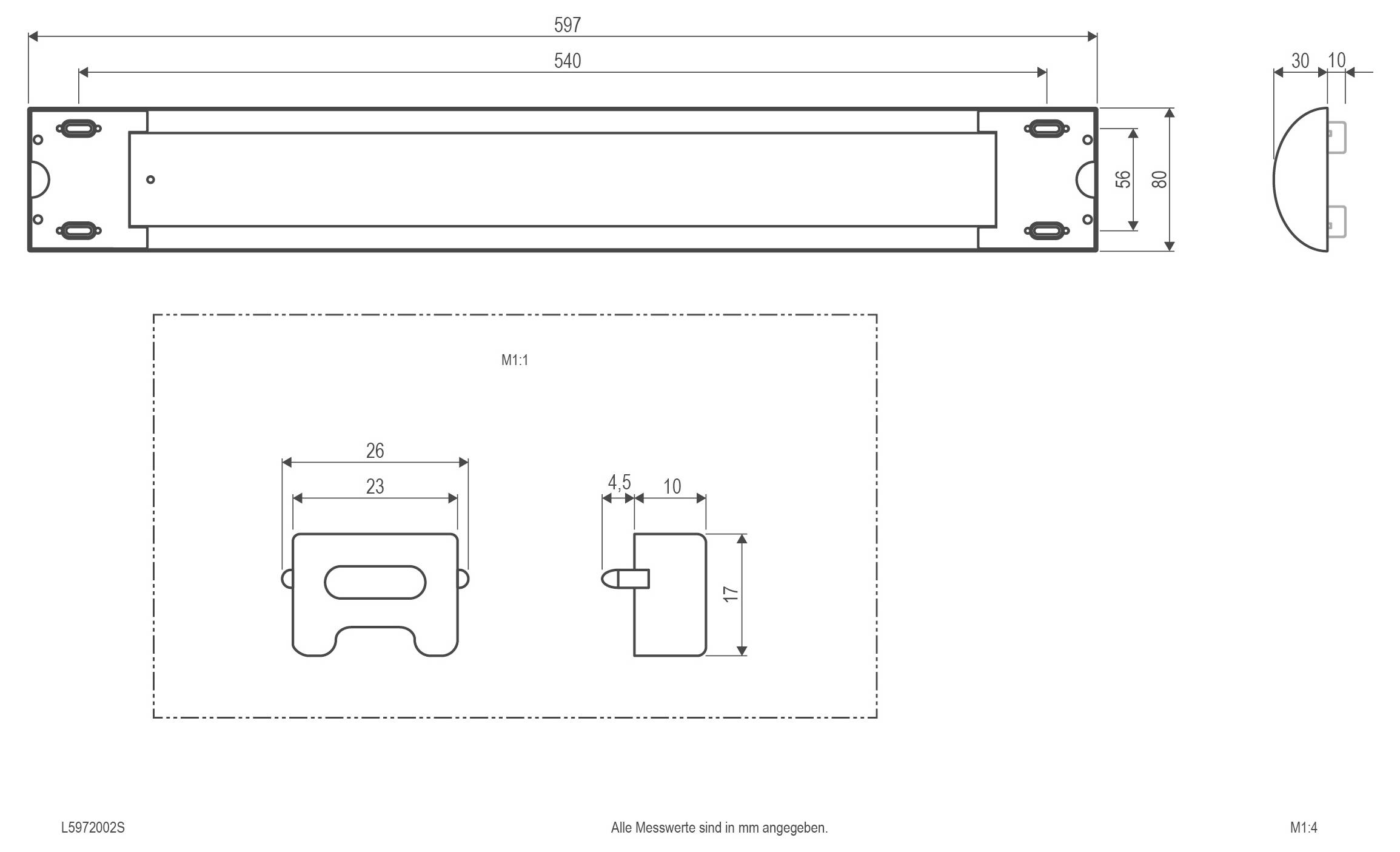 Dessin technique d'une lampe de plafond carrée : la vue de dessus montre une taille extérieure de 120 mm et une ouverture intérieure de 78 mm ; la vue de côté montre une profondeur de 20 mm et une largeur de montage de 105 mm.