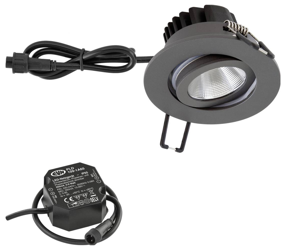 EVN PC650N61640 PC650N61640 Luminaire à LED encastrable LED LED intégrée 6 W anthracite-1