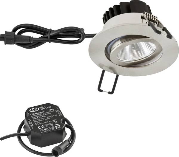 EVN PC650N91302 PC650N91302 Luminaire à LED encastrable   LED LED intégrée 8.4 W acier inoxydable