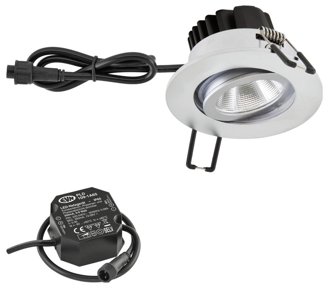 EVN PC650N91502 PC650N91502 Luminaire à LED encastrable LED LED intégrée 8.4 W chrome-1