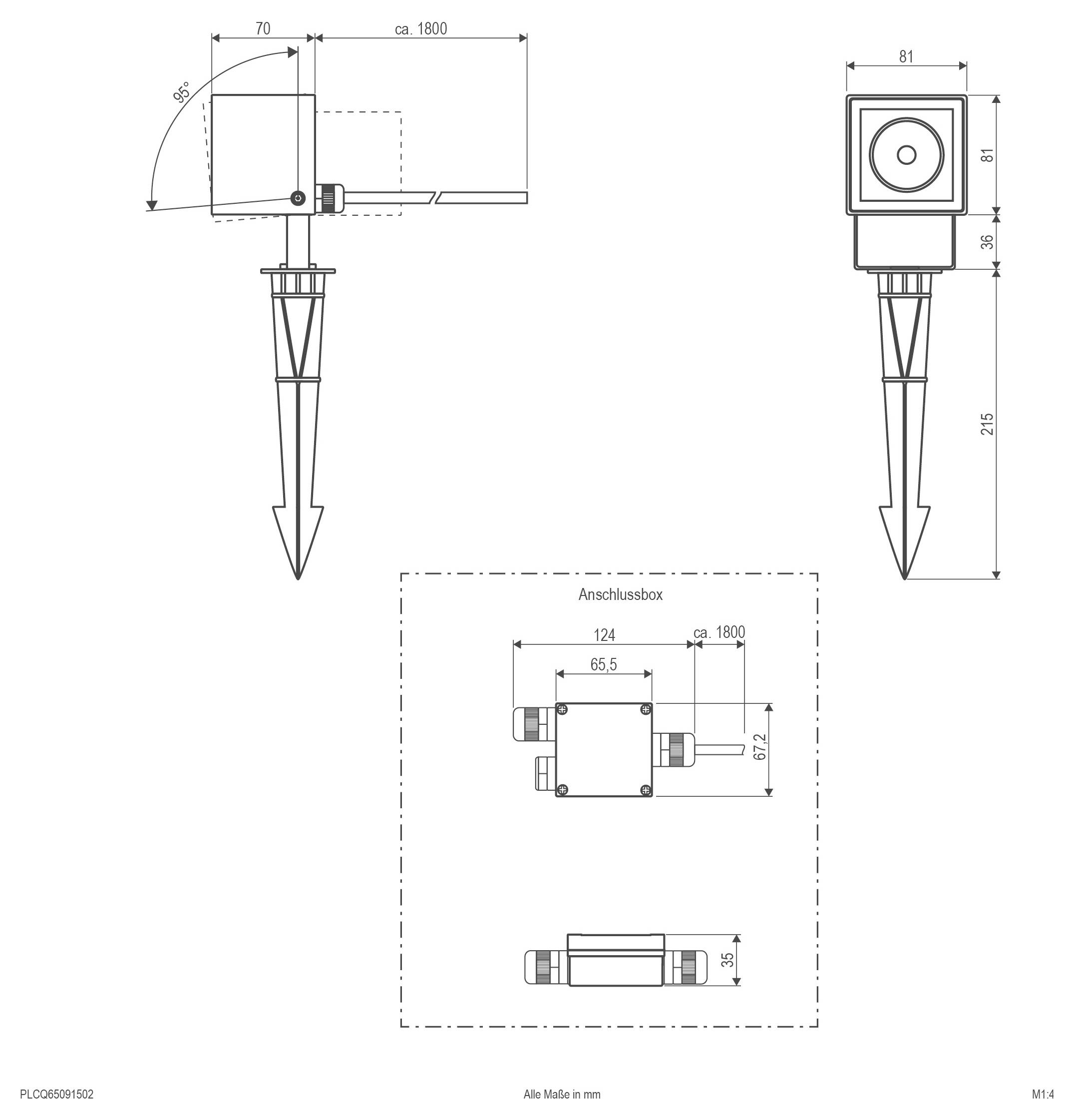 EVN PLCQ65091502 PLCQ65091502 Projecteur à LED de jardin LED LED 9 W anthracite-2