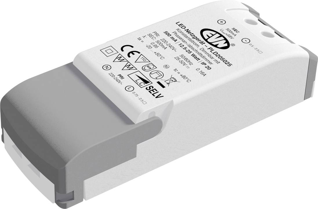 EVN PLD205025 Driver de LED à courant constant 25 W 500 mA 0 V homologué pour les meubles 1 pc(s)