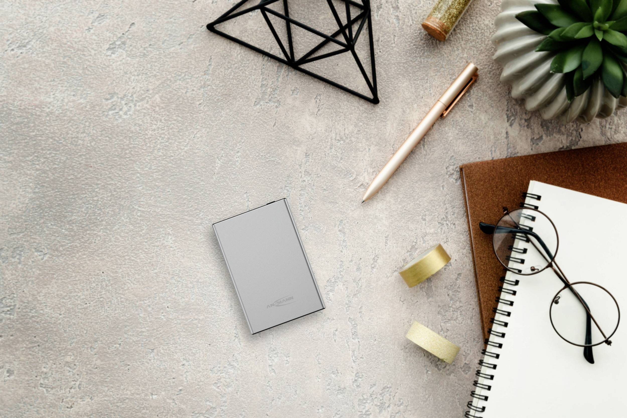 Ansmann 5000 mAh PB112 silber Powerbank (batterie supplémentaire) 5000 mAh Smart IC LiPo Micro USB, USB 2.0 argent Affic-7