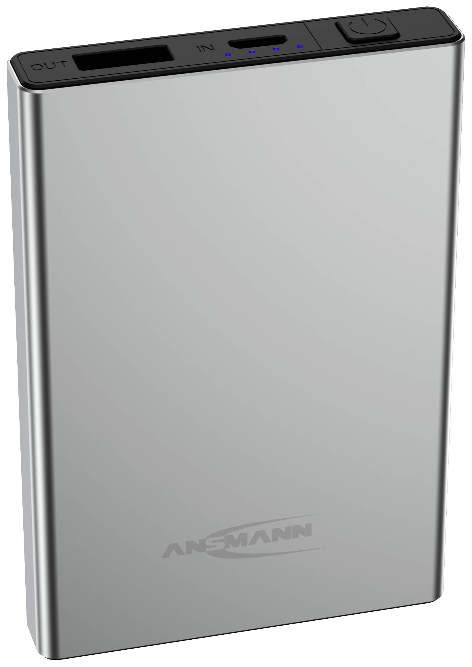 Ansmann 5000 mAh PB112 silber Powerbank (batterie supplémentaire) 5000 mAh Smart IC LiPo Micro USB, USB 2.0 argent Affic-1