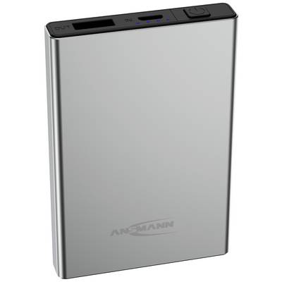 Ansmann 5000 mAh PB112 silber Powerbank (batterie supplémentaire) 5000 mAh Smart IC LiPo Micro USB, USB 2.0 argent affic-1