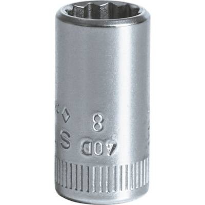 Embout de clé à douille métallique, forme cylindrique, gravé du chiffre '8', adapté aux travaux de vissage.