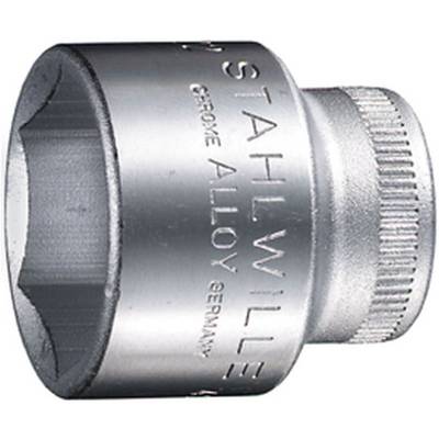 Écrou à ergots en argent avec l'inscription 'STAHWILLE CHROME ALLOY GERMANY', forme cylindrique avec poignée striée, outil métallique.