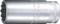 Embout de clé à douille métallique en alliage de chrome, cylindrique avec extrémité cannelée, marque 'Stahlwille', adapté aux applications mécaniques.