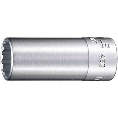 Une douille en argent de forme cylindrique avec un carré mâle cannelé, couramment utilisée pour desserrer des écrous.